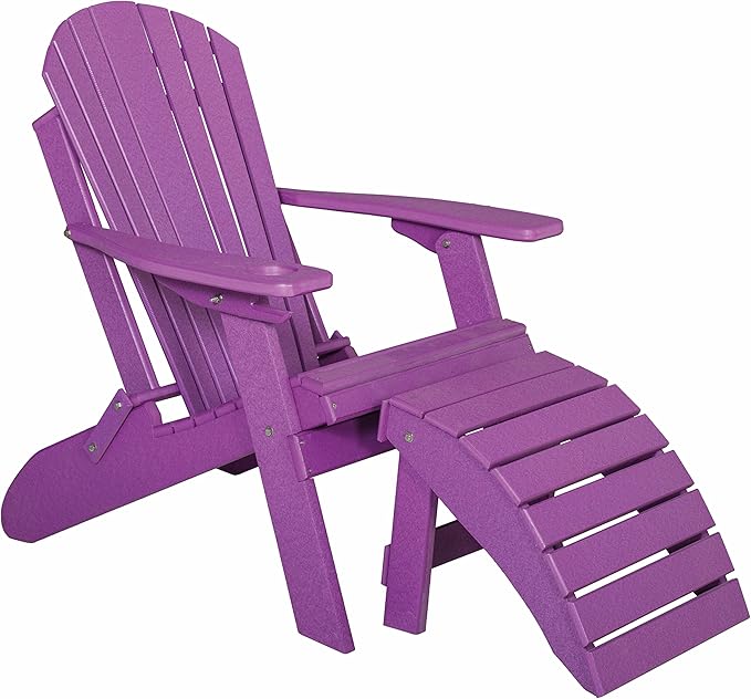 Furniture Barn USA Poly Folding Adirondack Chair, Bright Purple