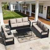 Outdoor Aluminum Furniture Set, 4-Piece Patio Conversation Set, 2 Chairs, 2 Sofa and 1 Table, All-Weather Metal Frame - Photo 9
