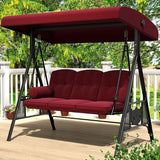 AECOJOY Outdoor Porch Swing, 3-Seat Porch Swing with Adjustable Canopy - Photo 1