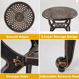 Cast Aluminum Outdoor Side Table, Small Patio Table, Outdoor Coffee Tables for Patio, Garden, Balcony - Photo 3