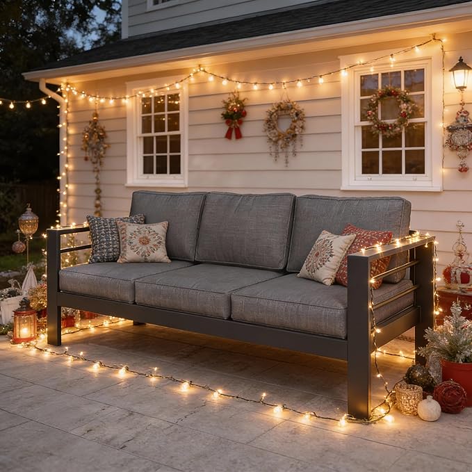 Kiss the Water Outdoor Couch Aluminum Patio Furniture Sofa - Photo 1