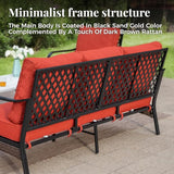 Patio Furniture Sofa, 3-Seat Patio Sofa Steel Frame Outdoor Sectional Couch with Deep Seating and 5.75” Cushions for - Photo 6
