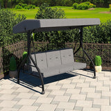 MUPATER 2-in-1 Patio Porch Swing Chair, 3-Seat Outdoor Canopy Swing Glider with Stand and Cushion for Outside, Backyard - Photo 1