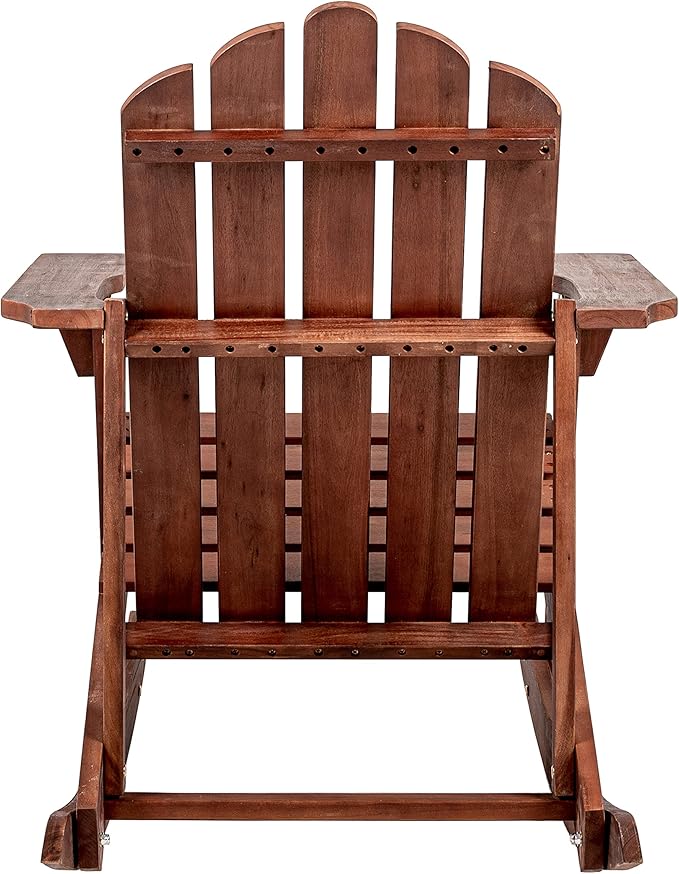 JONATHAN Y PAT1000C Kiawah Outdoor Patio Classic Acacia Wood Adirondack Rocking Chair for Garden, Lawn, Backyard, Pool, Deck, Beach, Firepit, Dark Brown