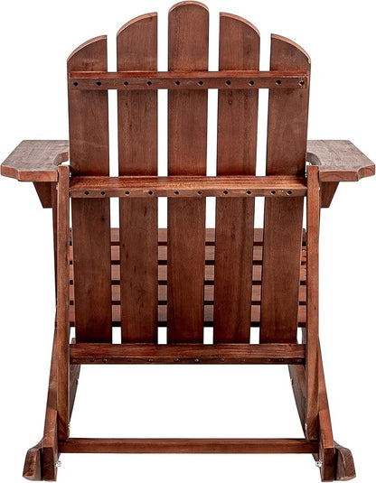 JONATHAN Y PAT1000C Kiawah Outdoor Patio Classic Acacia Wood Adirondack Rocking Chair for Garden, Lawn, Backyard, Pool, Deck, Beach, Firepit, Dark Brown