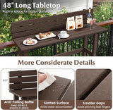 Tangkula Outdoor Bar Table, 48 Inch Patio Pub Height Table with Storage Shelf & Adjustable Foot Pads - Photo 5