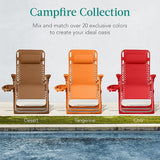 Best Choice Products Adjustable Zero Gravity Chair, Monochromatic Color Folding Patio Recliner w/Side Tray - Photo 7
