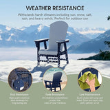 WestinTrends Malibu Outdoor Patio HDPE Plastic Adirondack Dining Chair Navy Blue - Photo 5