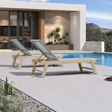 PURPLE LEAF Extra Large Patio Chaise Lounge 2 Pieces French Outdoor Wicker Lounger Matte White Aluminum Frame 771LBS - Photo 3