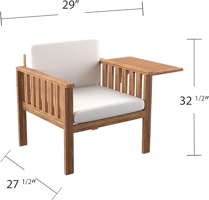 SEI Furniture AMZ8023211DO Kanmill Outdoor Chair Set, Natural, White