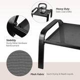 Outdoor Footstools All Weather Ottomans Solid Steel Frame Footrest Seat Side Table Black - Photo 3
