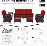Joyside Wicker Patio Furniture Set, 6 Piece Outdoor Furniture Set with Thickened Cushions, High Back, Deep Seating - Photo 2
