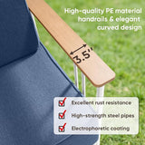 10-inch Thick Cushion Outdoor Furniture Set of 9, Patio Chair Set with Sofa, Wood Grain armrests, trapezoidal backrest - Photo 5