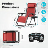 Homall Zero Gravity Chair Patio Folding Lawn Outdoor Lounge Gravity Camp Reclining Lounge Chair with Cup Holder Pillows - Photo 3