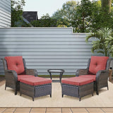 Rilyson Outdoor Patio Furniture Chairs Set - 4 Piece Wicker Rattan Patio Sectional Conversation Sets with 2 Chairs and - Photo 6