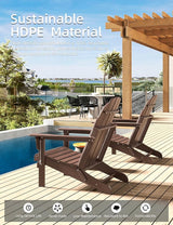 Folding Adirondack Chair - Durable HDPE Poly Lumber All-Weather Resistant - Photo 4