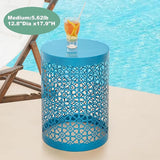 Y&M Set of 3 Blue Round Nesting Tables, Multifunctional Coffee Table End Table, Side Table for Indoor - Photo 4
