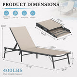UDPATIO Foldable Patio Lounge Chairs Outdoor Chaise Lounge with 5-Positions Poolside Lounge Chairs with Portable Design - Photo 3