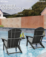 FOOWIN Folding Adirondack Chair Set of 8, HDPE Adirondack Chairs with Cup Holder - Photo 7