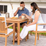 Sunnydaze 33.75" W Outdoor Dining Table for 4 - Rodanthe Acacia Wood Outdoor Table for Patio - Square - Natural Oil - Photo 8