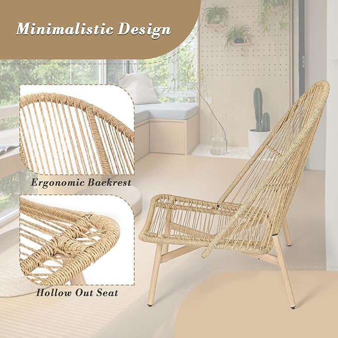 Athena Collection Patio Wicker Egg Chair with Folding Canopy, All-Weather Rattan Patio Lounge Chair with Sun Shade, Balcony Furniture Outside Seating for Front Porch, Garden, Poolside, Outdoor, Grey