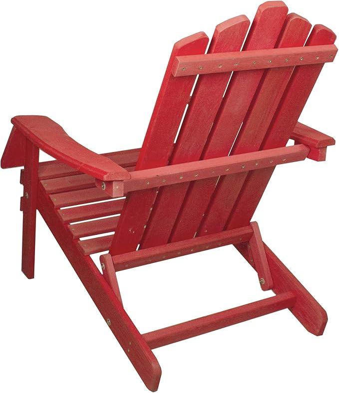 Northlight 36" Red Classic Folding Wooden Adirondack Chair