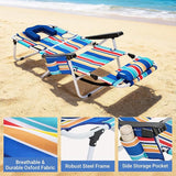 DoCred Heavy Duty Tanning Chair with Face Hole, Adjustable 5-Position Folding Chaise Lounge Chairs for Outside - Photo 6