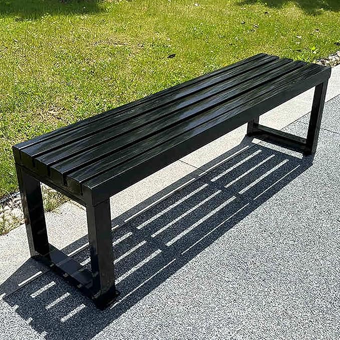 Outdoor Metal Garden Bench - Weatherproof Park Bench for Lawn, Patio, and Yard - Supports up to 800 Pounds, 47 Inch Length