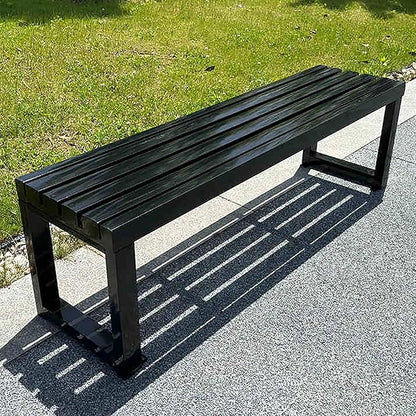 Outdoor Metal Garden Bench - Weatherproof Park Bench for Lawn, Patio, and Yard - Supports up to 800 Pounds, 47 Inch Length