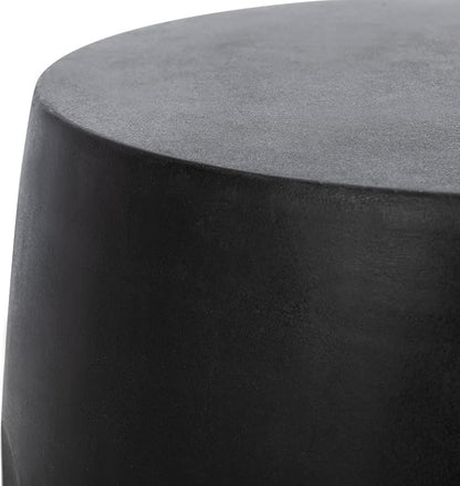 Safavieh Outdoor Zuri Black Modern Concrete Round Accent Table