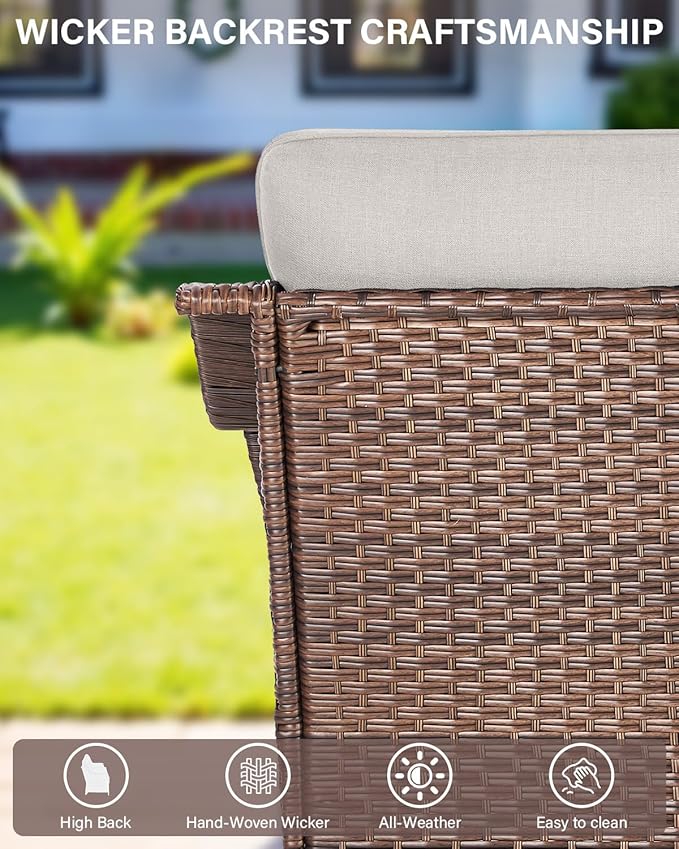 10 Piece High Back Outdoor Patio Furniture Set - Patio Conversation Set with Swivel Rocker Outdoor Chairs Set of 4 and - Photo 7