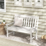 Giantex Outdoor Bench, 52-Inch Outside Bench All-Weather HDPE Park Bench with Backrest and Armrests - Photo 2
