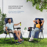 Nestl Zero Gravity Chairs Set of 4, Patio Lounge Chair Outdoor with Pillows & Cup Holder Trays - Photo 9