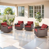Luxury Outdoor Swivel Rocker Patio Chairs Set of 4 - Heavy Duty 4 Piece Patio Furniture Set All Weather Wicker Glider - Photo 1