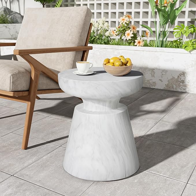 Christopher Knight Home Jayme 15"Indoor Outdoor Accent Side Table, Lightweight Concrete End Table - Photo 1