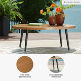 Signature Design by Ashley Horizon Hall Casual Outdoor Coffee Table with 4 Legs, Light Brown & Black - Photo 3