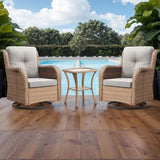 Rilyson Patio Chairs Rocking Swivel Chiar - 3 Piece Outdoor Wicker Patio Bistro Set Rattan Rocker Glider Chairs with - Photo 6