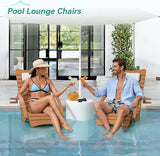 Pool Lounge Chairs, Shallow Water 8-10 Inches Deep, HDPS Fade Resistant Pool Tanning Chair with Armrest, Cup Holder - Photo 3