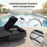 BULEXYARD 51.2" Double Chaise Lounge Outdoor, 2-Person PE Wicker Patio Daybed with Dual 5-Position Adjustable Backrest - Photo 5