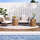 HOMPUS Concrete Outdoor Side Table Tree Stump Modern Round Coffee Table Accent Table Plant Stand Faux Wood End Table - Photo 5