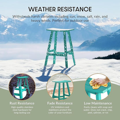 WestinTrends Malibu Malibu 29 Inch High Backless Seat Bar Stools (Set of 3), Turquoise