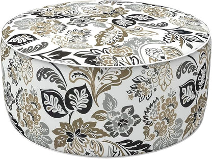LVTXIII Inflatable Stool Ottoman Footrest with Handle, Decorative Fade-Resistant Foot Stool, Indoor or Outdoor Pouf for Home Garden and Camping Use, 21x21x9, Dailey Tan