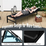 Giantex Set of 2 Patio Chaise Lounge Chair, Outdoor Sunbathing Chair Lawn Reclining Lounger with 6 Adjustable Position - Photo 4