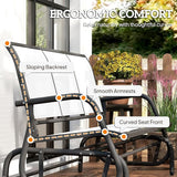 Outsunny 3-Person Patio Glider Bench, Outdoor Porch Glider Swing with 3 Seats, Breathable Mesh Fabric, Metal Frame - Photo 9