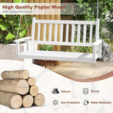 Tangkula 2 Person Wooden Porch Swing, Hanging Patio Swing with 2 Adjustable Galvanized Metal Chains, Slatted Back & Seat - Photo 2
