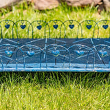 Zaer Ltd. Vintage Style Metal Patio Furniture with Heart Design Accents, Outdoor/Indoor Decor (Vintage Blue - Photo 5