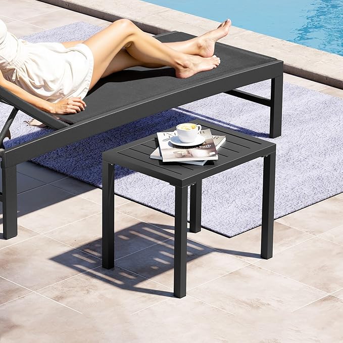 Crestlive Products Aluminum Outdoor Side Table Set of 2 - Photo 2