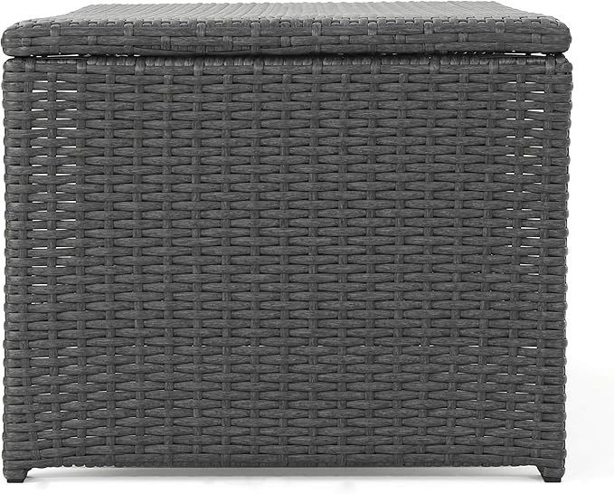Christopher Knight Home Justin Outdoor Wicker Coffee Table, Gray, Black