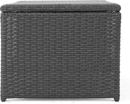 Christopher Knight Home Justin Outdoor Wicker Coffee Table, Gray, Black