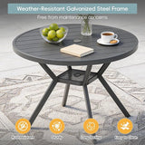 42" Outdoor Patio Table Dining Table, All Weather Metal Round Patio Table with Adjustable Umbrella Hole - Photo 5